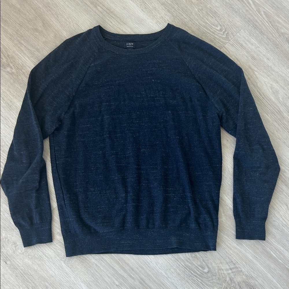 J.Crew Men’s L Navy Cotton Crewneck Sweater Lightweight Pullover